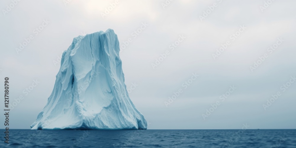 Majestic Iceberg in a Calm Ocean A Serene Winter Seascape Majestic Iceberg in a Calm Ocean A Serene Winter Seascape