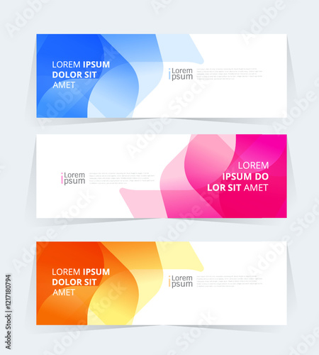 Geometric banner design with Vector presentation template.