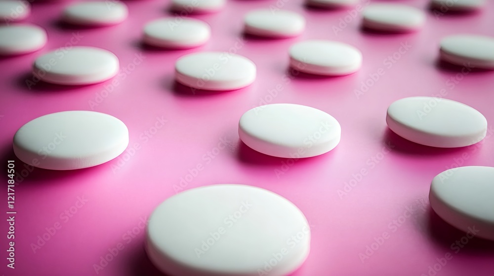 Soft White Polka Dots on Pink Background in Photorealistic Detail Soft White Polka Dots on Pink Background in Photorealistic Detail