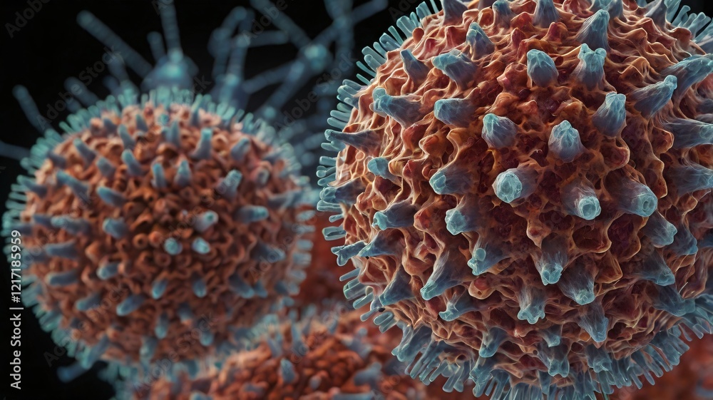 Obraz premium 3D Rendered Illustration of a Virus – Microscopic Pathogen Visualization