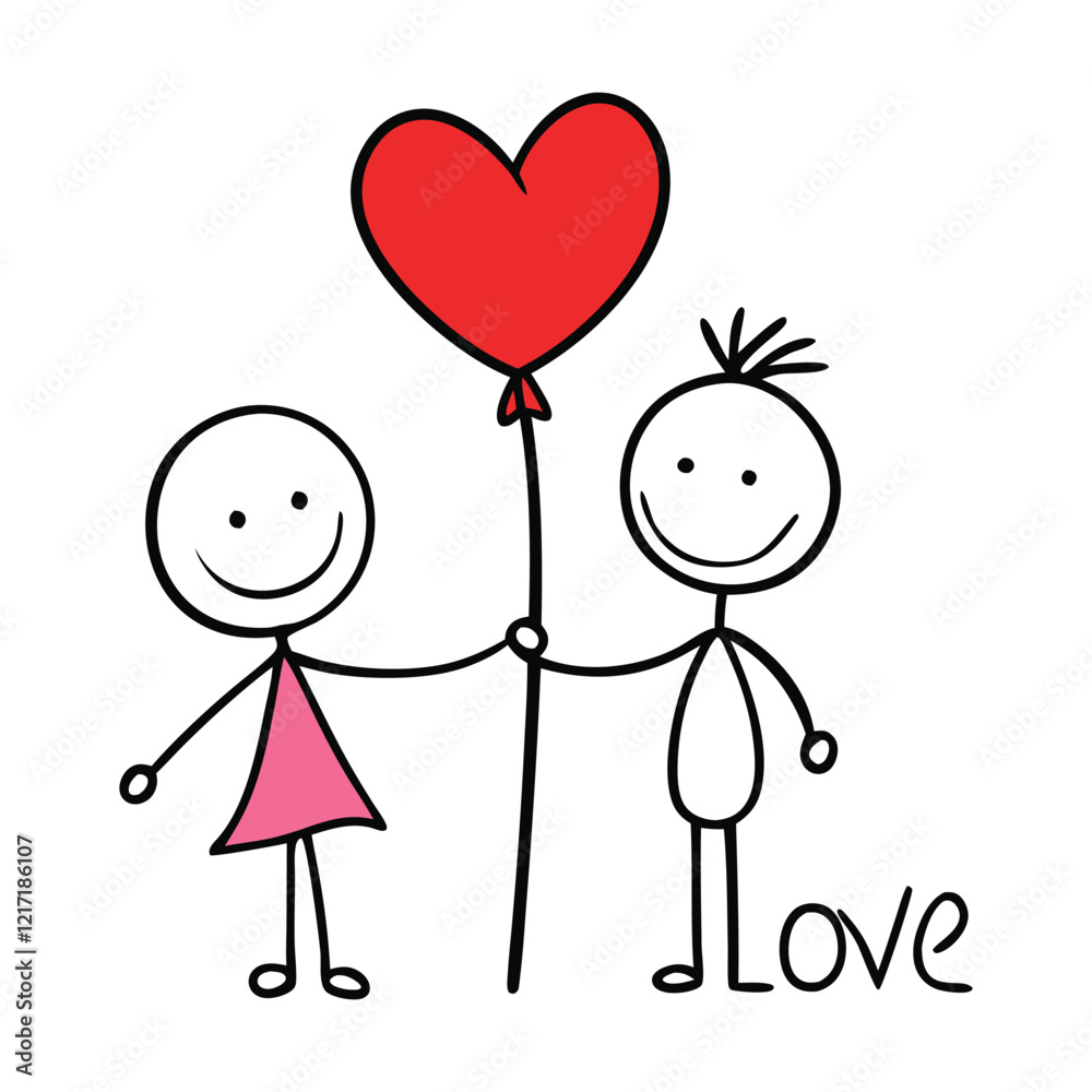 A charming stick-figure holding a heart on a stick, radiating love and warmth. Simple yet heartfelt, symbolising care, affection, and meaningful connections. A charming stick-figure holding a heart on a stick, radiating love and warmth. Simple yet heartfelt, symbolising care, affection, and meaningful connections.