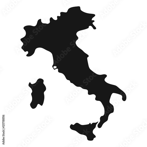 Italy map silhouette vector icon design