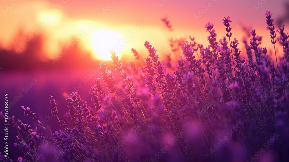 Naklejka premium A breathtaking lavender field stretches into the distance,