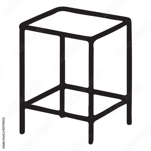 Simple Silhouette Illustration of a Two Tiered Side Table