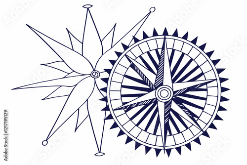 compass rose vector