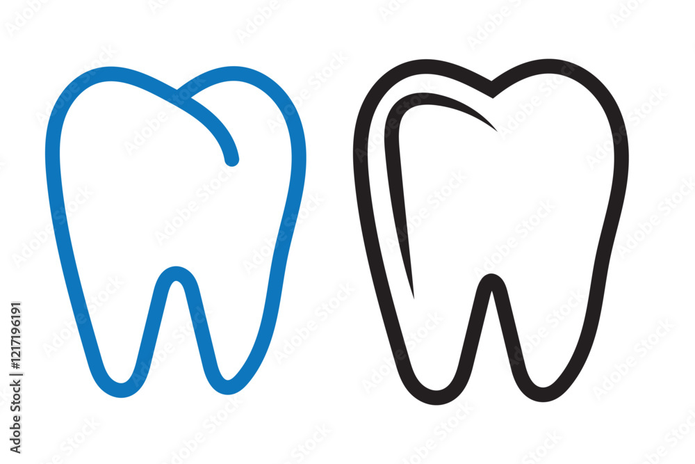 Tooth shape symbol vector icon