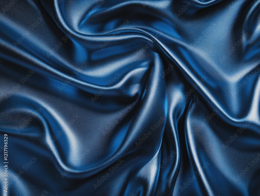 Fototapeta premium Shiny Blue Fabric Close Up