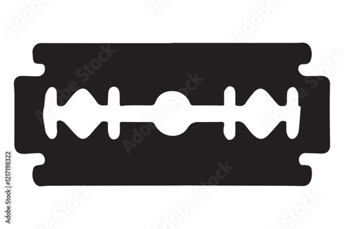 Double Edge Razor Blade Silhouette Vector