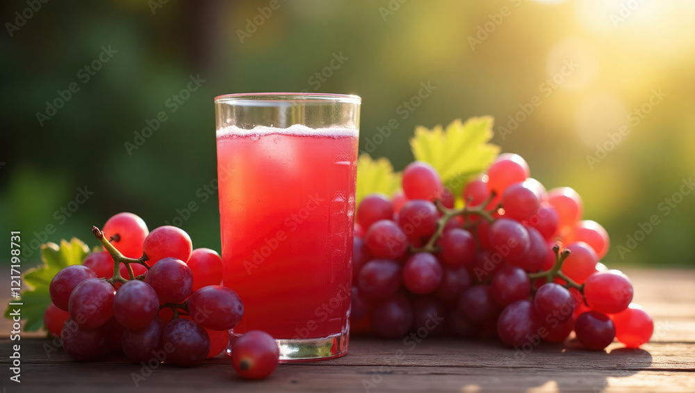 Refreshing Glass of Grape Juice with Deep Purple Hue