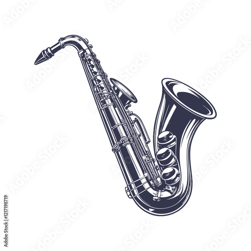 Saxophone Musical Instrument silhouette Design Template Illustration