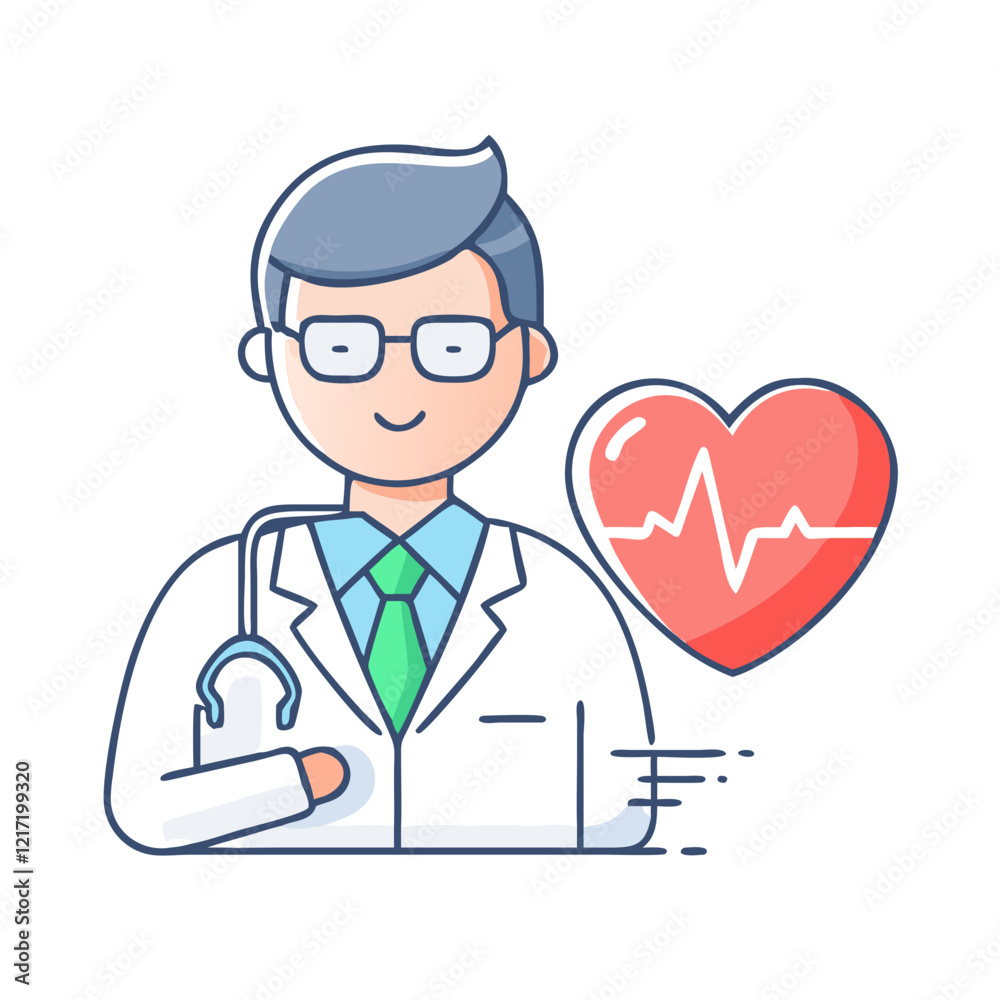 cardiologist icon, cardiologist vector illustration-simple illustration of cardiologist, perfect for cardiologist logos and icons