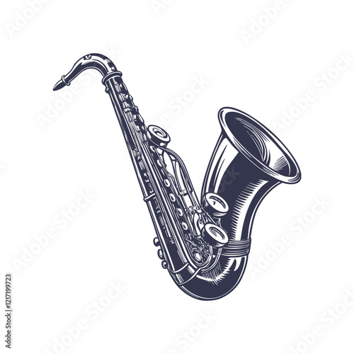 Saxophone Musical Instrument silhouette Design Template Illustration