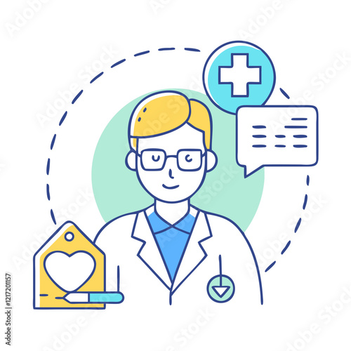 medical consultant icon, medical consultant vector illustration-simple illustration of medical consultant, perfect for medical consultant logos and icons