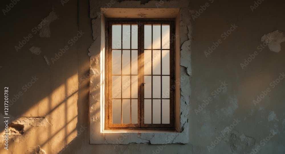 Sunbeams Streaming Through Barred Window Sunbeams Streaming Through Barred Window