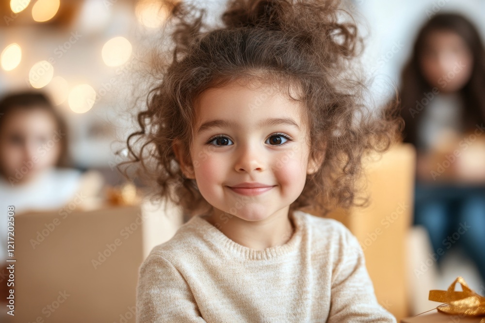 A child at a birthday party sitting on a chair in the corner, looking completely uninterested while other kids excitedly open gifts A child at a birthday party sitting on a chair in the corner, looking completely uninterested while other kids excitedly open gifts