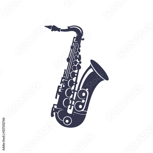 Saxophone Musical Instrument silhouette Design Template Illustration