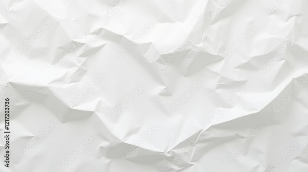 Fototapeta premium shows a white surface with multiple creases and wrinkles, resembling crumpled paper that has been smoothed out.