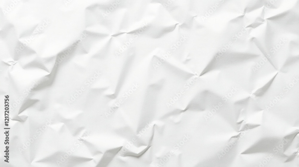 Obraz premium shows a white surface with multiple creases and wrinkles, resembling crumpled paper that has been smoothed out.