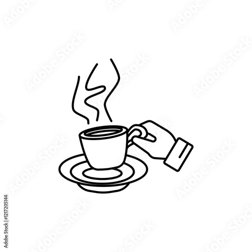Espresso Cup Outline Icon.
