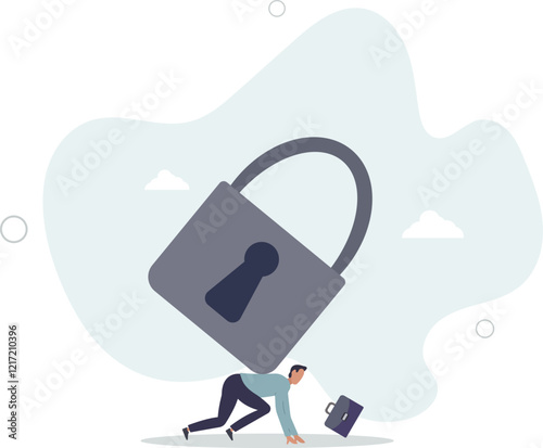 Business closing down or die in Coronavirus pandemic lockdown crisis, unemployment and debt problem or bankruptcy concept.flat characters.
