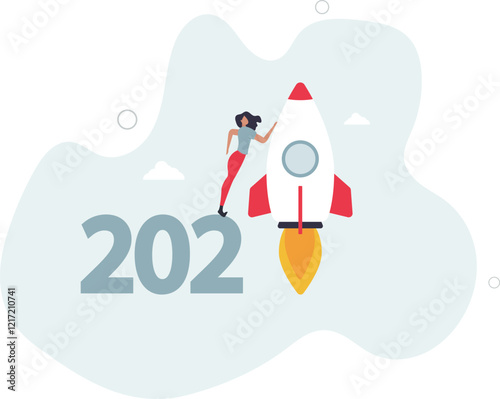 launching new project or FED and government financial stimulus concept.flat characters.
