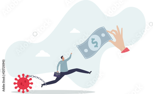 Business help, government economic stimulus package in COVID-19 Coronavirus financial crisis concept.flat characters.