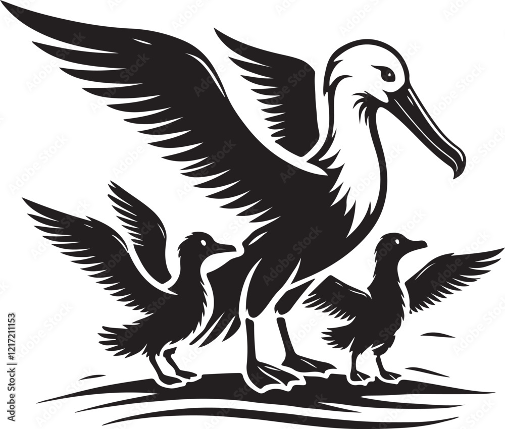 Fototapeta premium bird style silhouette victor design with white background.
