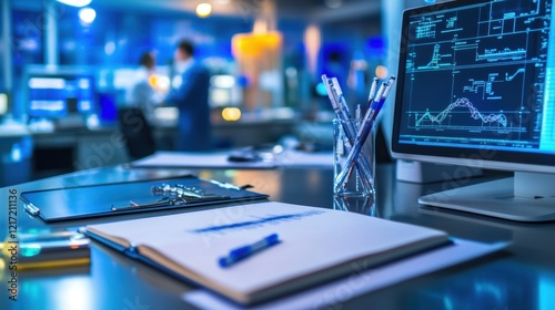 Wallpaper Mural Exploring DNA Models Molecular Biologist's Desk Scientific Workspace Lab Environment Professional Perspective Torontodigital.ca