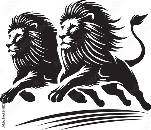 running ion silhouette victor design with white background. 