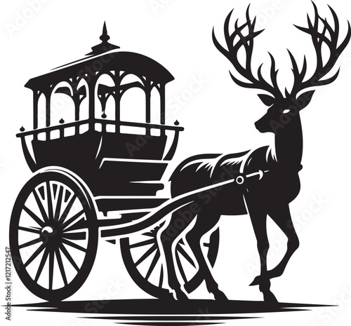 deer car style silhouette victor design with white background.  photo