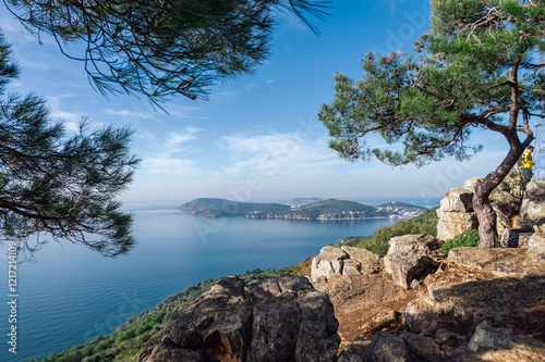 Stunning view of the Sea of Marmara from the highest point on the island of Buyukada, Turkey. Istanbul region photo