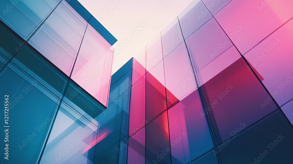 Fototapeta premium Exploring the interplay of light and geometry in abstract design showcasing contemporary graphic web UI and UX aesthetics. Generative AI