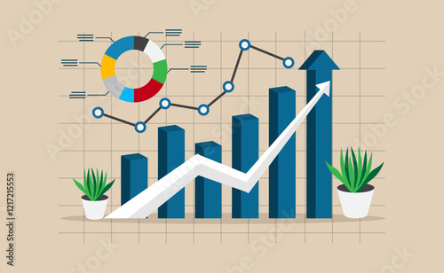  Its represents growth and progress driven by data-driven decision making. It also suggests a focus on sustainability and long-term vision. photo