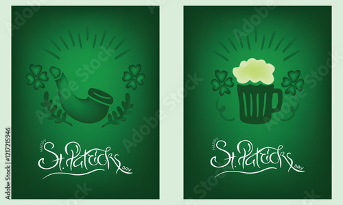  Realistic  St.  Patrick's day  illustration for poster or  banner design
