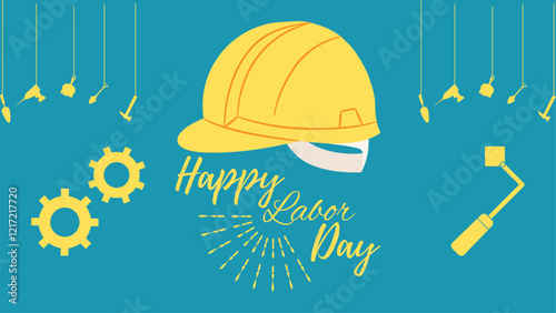 Happy Labor Day background, service, worker, factory, builder, labour, employee,banner design