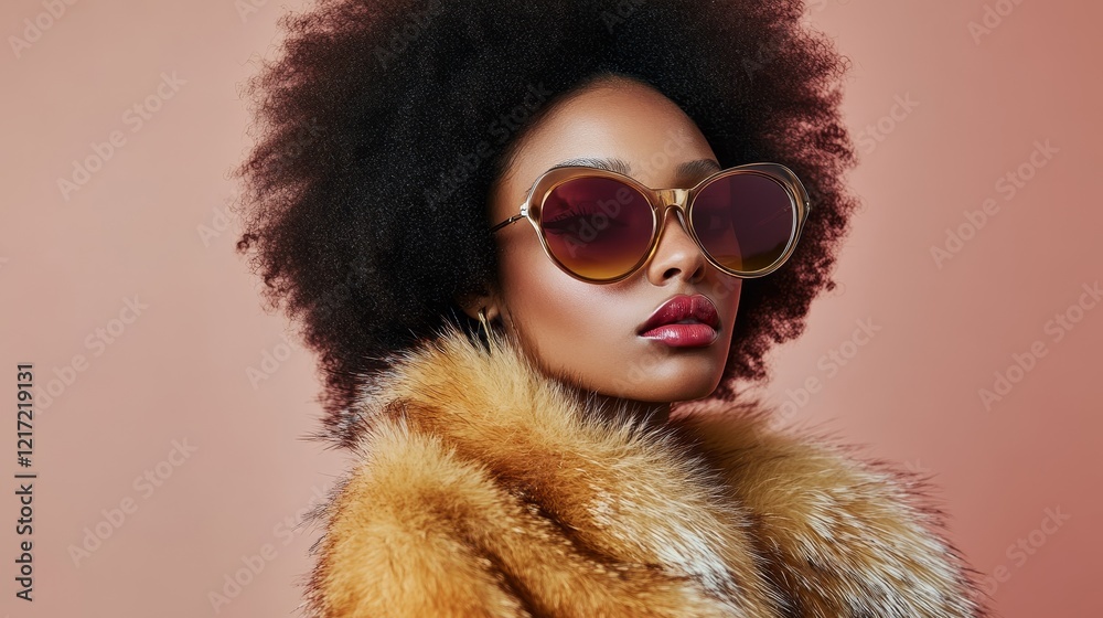 Reigning in Style: Confident Fashion Royalty in Oversized Fur Coat and Cat-Eye Sunglasses Reigning in Style: Confident Fashion Royalty in Oversized Fur Coat and Cat-Eye Sunglasses