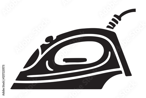 Electric Iron Silhouette Vector Illustration for Design