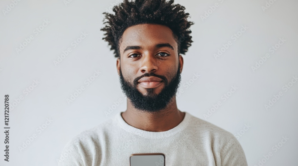 Obraz premium Young Man with Smartphone