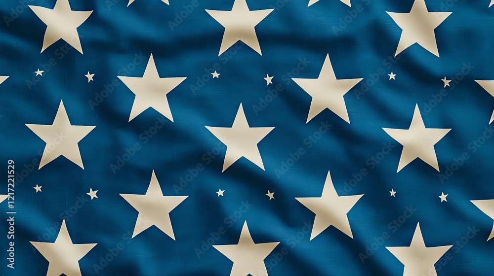Fototapeta premium Seamless Blue Background with Serene Star Pattern in High Quality