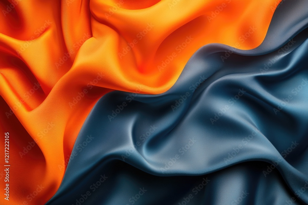 Obraz premium Blue and Orange Fabric Close Up