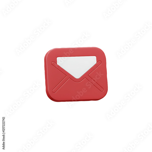 Envelope 3d icon isolated on transparent or white background, png
