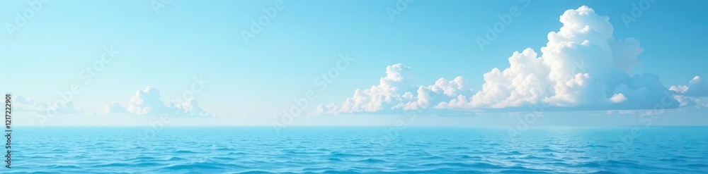 Soft, hazy blue sky, calm blue sea Clouds drift lazily , vast, cirrus Soft, hazy blue sky, calm blue sea Clouds drift lazily , vast, cirrus