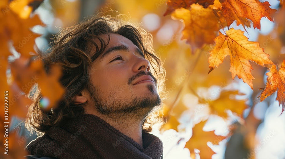 © Dong - Man in Autumn Leaves