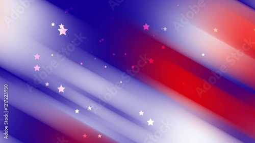 Red blue white gradient background with small stars. Great for patriotic designs, Fourth of July, presidents day, labor day, celebration themes, and festive occasions.
