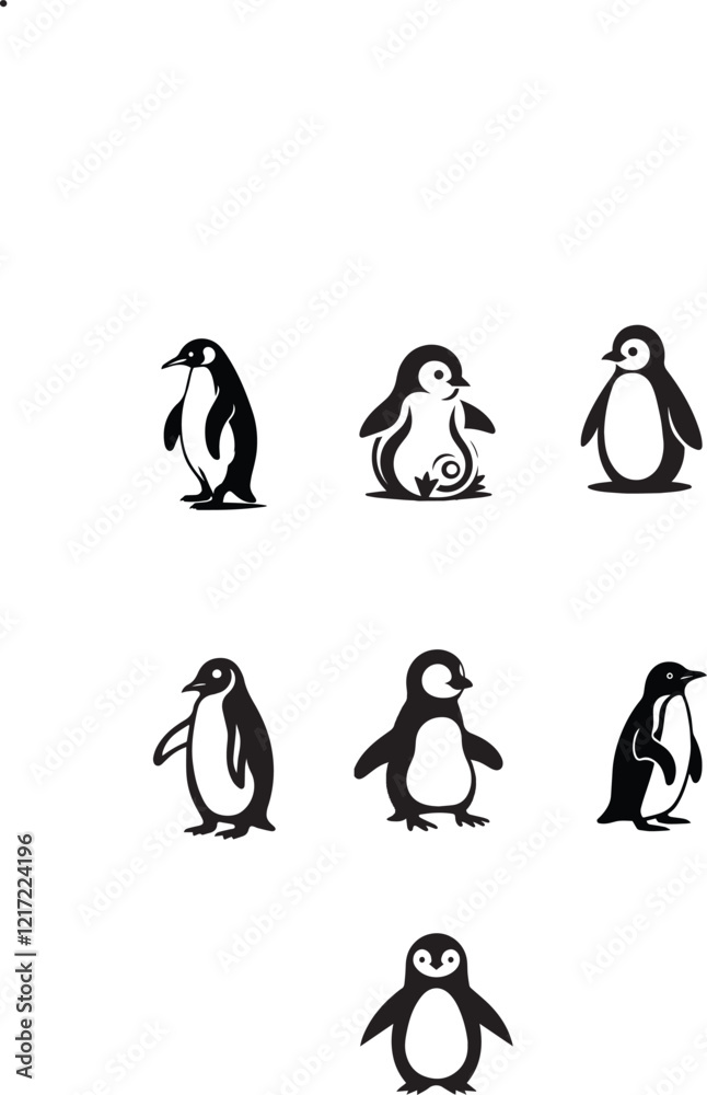Fototapeta premium penguin vector set 