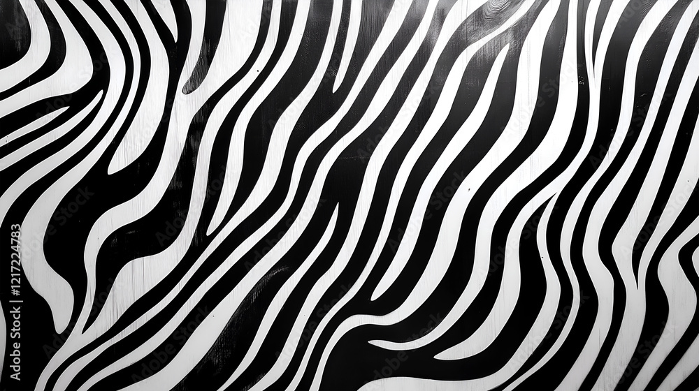 Fototapeta premium Abstract Zebra Stripes Pattern, Black and White Animal Print Texture Background 