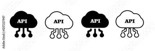 API vector icons set. software integration illustration signs. Cloud API icon collection