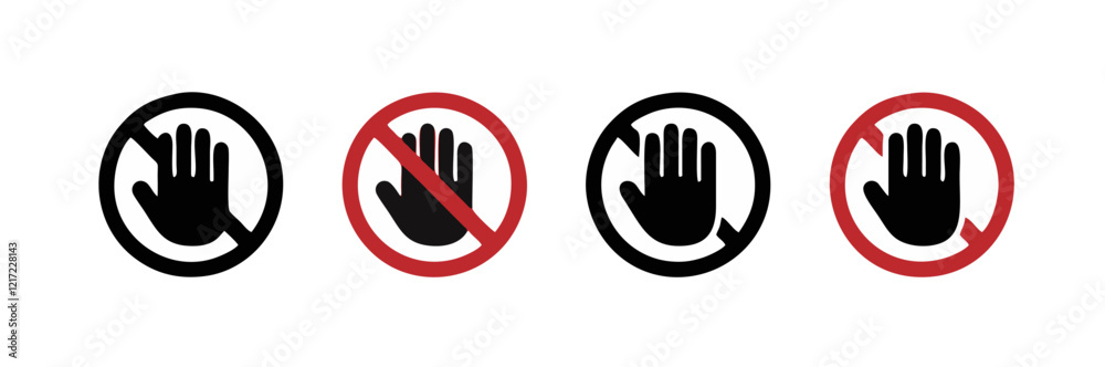 Fototapeta premium Don't touch vector icons set