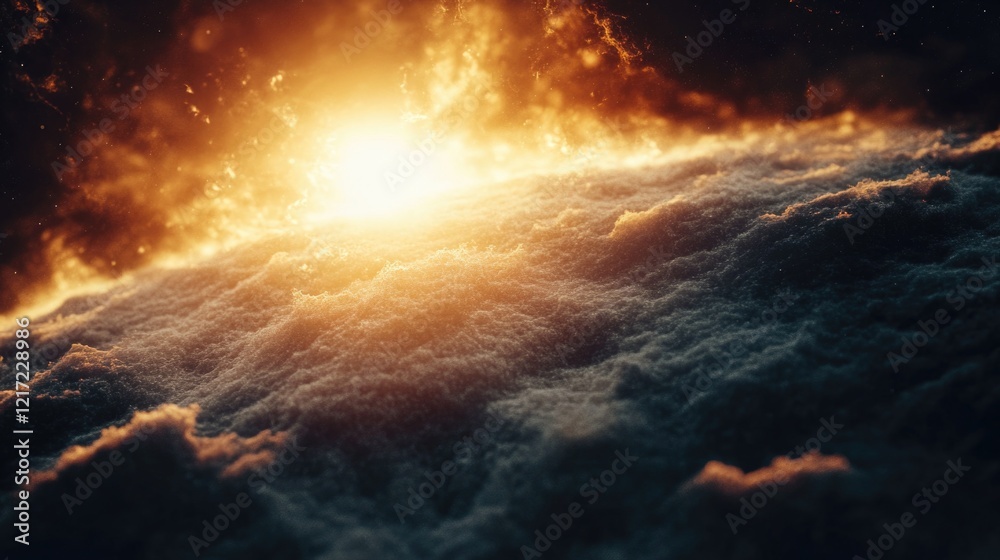 Fototapeta premium Cloudy sky with sunlight