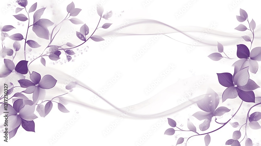 Lavender Floral Design With Elegant Swirls Lavender Floral Design With Elegant Swirls